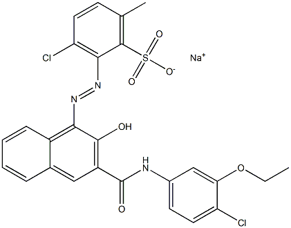 3-Chloro-6-methyl-2-[[3-[[(4-chloro-3-ethoxyphenyl)amino]carbonyl]-2-hydroxy-1-naphtyl]azo]benzenesulfonic acid sodium salt Structure