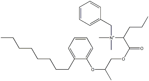 N,N-Dimethyl-N-benzyl-N-[1-[[2-(2-octylphenyloxy)propyl]oxycarbonyl]butyl]aminium Struktur