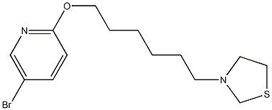 5-ブロモ-2-[[6-(3-チアゾリジニル)ヘキシル]オキシ]ピリジン 化学構造式