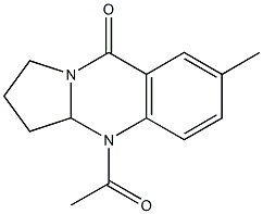 1,2,3,3a-Tetrahydro-4-acetyl-7-methylpyrrolo[2,1-b]quinazolin-9(4H)-one Structure