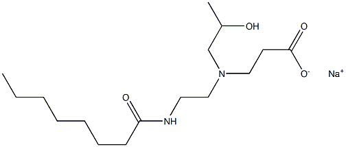 3-[N-(2-Hydroxypropyl)-N-[2-(octanoylamino)ethyl]amino]propionic acid sodium salt Structure