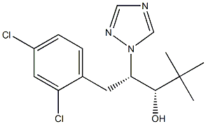 (1S,2S)-2-[(2,4-ジクロロフェニル)メチル]-1-(1,1-ジメチルエチル)-2-(1H-1,2,4-トリアゾール-1-イル)エタノール 化学構造式