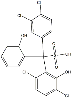 (3,4-Dichlorophenyl)(2,5-dichloro-6-hydroxyphenyl)(2-hydroxyphenyl)methanesulfonic acid Struktur