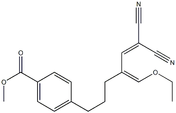 4-[6,6-Dicyano-4-(ethoxymethylene)-5-hexenyl]benzoic acid methyl ester 结构式