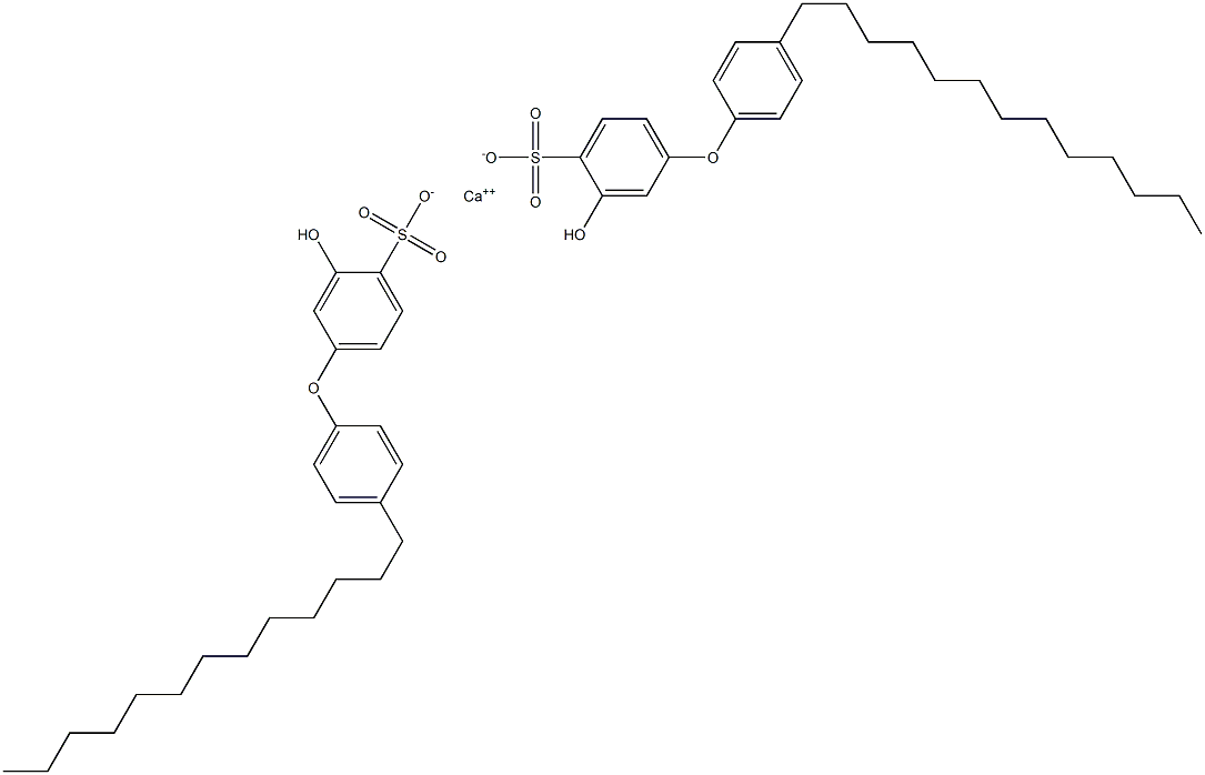 Bis(3-hydroxy-4'-tridecyl[oxybisbenzene]-4-sulfonic acid)calcium salt,,结构式