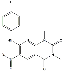 7-[(p-Fluorophenyl)amino]-1,3-dimethyl-6-nitropyrido[2,3-d]pyrimidine-2,4(1H,3H)-dione|