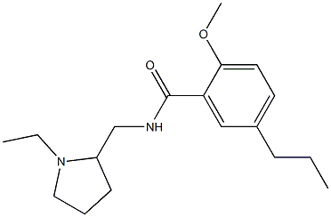 N-[(1-Ethyl-2-pyrrolidinyl)methyl]-2-methoxy-5-propylbenzamide Struktur