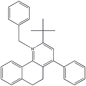 1-Benzyl-2-tert-butyl-4-phenyl-5,6-dihydrobenzo[h]quinolin-1-ium Struktur