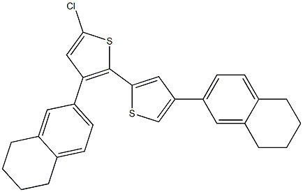 3,4'-ビス[(5,6,7,8-テトラヒドロナフタレン)-2-イル]-5-クロロ-2,2'-ビチオフェン 化学構造式