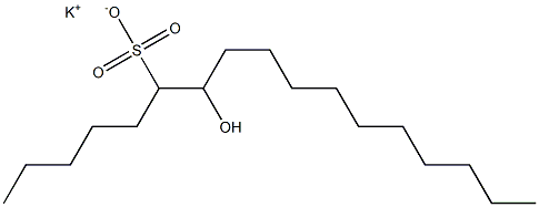 7-ヒドロキシヘプタデカン-6-スルホン酸カリウム 化学構造式