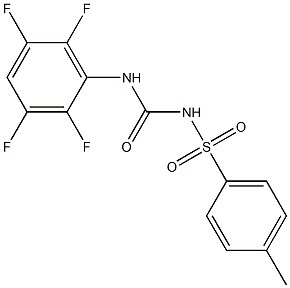 1-(2,3,5,6-テトラフルオロフェニル)-3-(4-メチルフェニルスルホニル)尿素 化学構造式