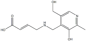 4-[[(5-(Hydroxymethyl)-2-methyl-3-hydroxypyridin-4-yl)methyl]amino]crotonic acid Struktur