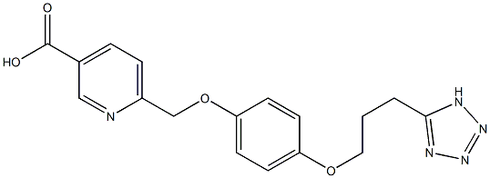 6-[4-[3-(1H-テトラゾール-5-イル)プロポキシ]フェノキシメチル]ピリジン-3-カルボン酸 化学構造式