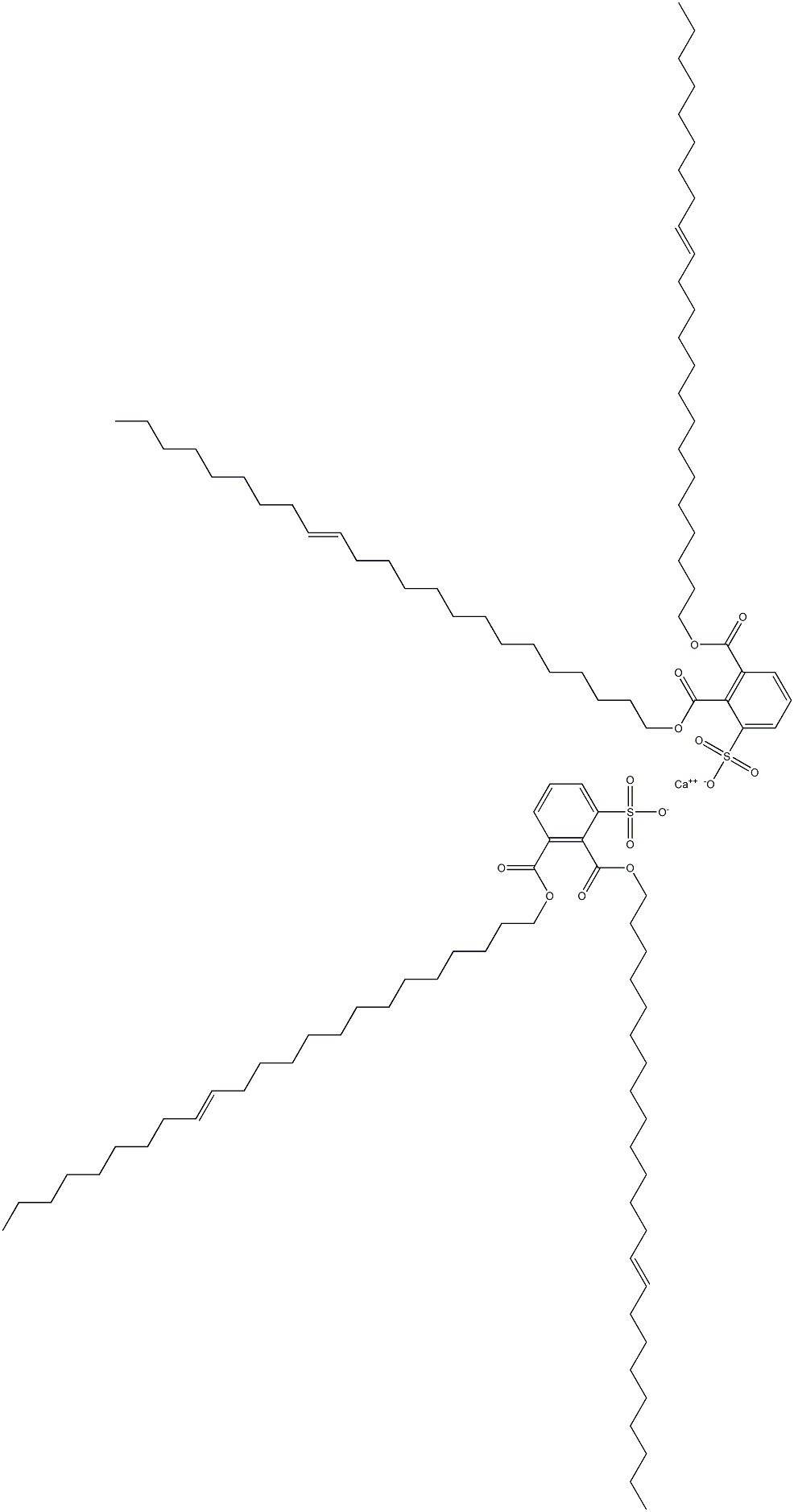 Bis[2,3-di(14-tricosenyloxycarbonyl)benzenesulfonic acid]calcium salt Structure