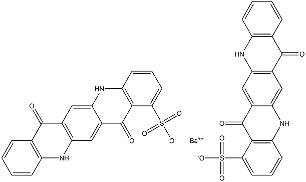 ビス[5,7,12,14-テトラヒドロ-7,14-ジオキソキノ[2,3-b]アクリジン-1-スルホン酸]バリウム 化学構造式