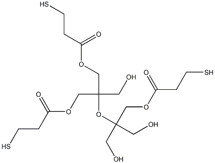Bis(3-mercaptopropanoic acid)[2,2,4-tris(hydroxymethyl)-4-[(3-mercapto-1-oxopropoxy)methyl]-3-oxapentane]-1,5-diyl ester,,结构式