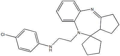 9-[2-(4-Chloroanilino)ethyl]-1,2,3,9,10,10a-hexahydrospiro[benzo[b]cyclopenta[e][1,4]diazepine-10,1'-cyclopentane],,结构式