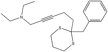 5-(2-ベンジル-1,3-ジチアン-2-イル)-N,N-ジエチル-2-ペンチン-1-アミン 化学構造式