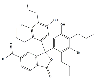 1,1-Bis(3-bromo-5-hydroxy-2,4-dipropylphenyl)-1,3-dihydro-3-oxoisobenzofuran-6-carboxylic acid Struktur