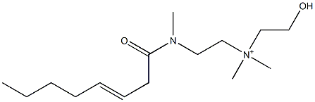 2-[N-(3-Octenoyl)-N-methylamino]-N-(2-hydroxyethyl)-N,N-dimethylethanaminium 结构式