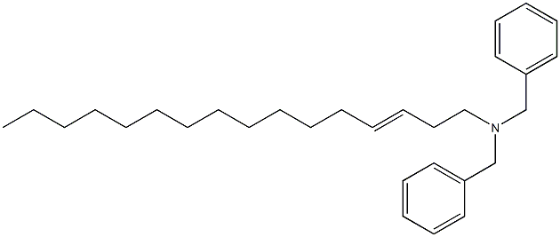 (3-ヘキサデセニル)ジベンジルアミン 化学構造式