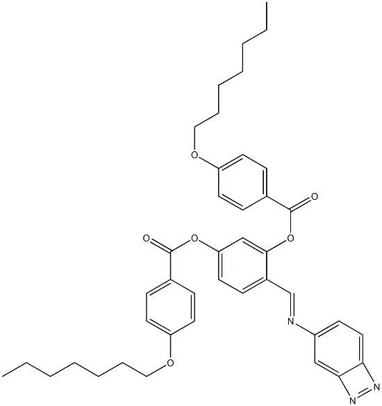 ビス[4-(ヘプチルオキシ)安息香酸]4-[(アゾベンゼン-4-イル)イミノメチル]-1,3-フェニレン 化学構造式