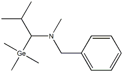 1-(トリメチルゲルミル)-N-メチル-N-ベンジル-2-メチルプロパン-1-アミン 化学構造式