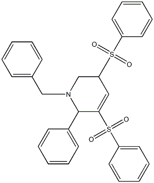 1-Benzyl-3,5-bis(phenylsulfonyl)-2-phenyl-1,2,5,6-tetrahydropyridine Structure