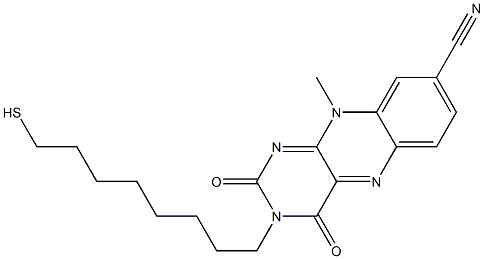3-(8-Mercaptooctyl)-8-cyano-10-methylbenzo[g]pteridine-2,4(3H,10H)-dione Structure