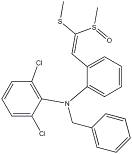 N-Benzyl-N-(2,6-dichlorophenyl)-2-[2-methylsulfinyl-2-(methylthio)vinyl]aniline Struktur