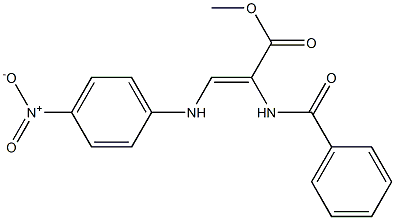 (Z)-3-[(4-ニトロフェニル)アミノ]-2-(ベンゾイルアミノ)アクリル酸メチル 化学構造式