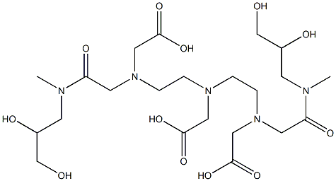 6-Carboxymethyl-3,9-bis[N-(2,3-dihydroxypropyl)-N-methylcarbamoylmethyl]-3,6,9-triazaundecanedioic acid Structure