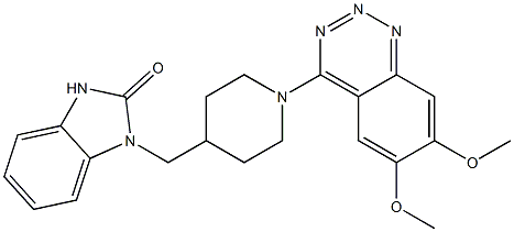 4-[4-[[(1,3-Dihydro-2-oxo-2H-benzimidazol)-1-yl]methyl]piperidino]-6,7-dimethoxy-1,2,3-benzotriazine Structure