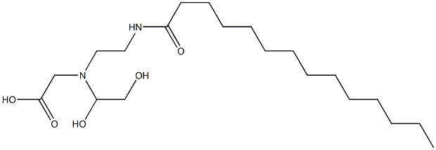 N-(1,2-ジヒドロキシエチル)-N-[2-(テトラデカノイルアミノ)エチル]アミノ酢酸 化学構造式