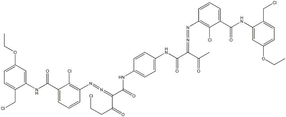 3,3'-[2-(クロロメチル)-1,4-フェニレンビス[イミノカルボニル(アセチルメチレン)アゾ]]ビス[N-[2-(クロロメチル)-5-エトキシフェニル]-2-クロロベンズアミド] 化学構造式