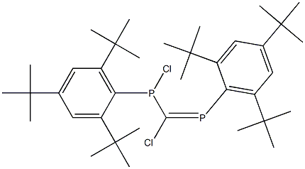 (E)-1,3-ビス[2,4,6-トリ(tert-ブチル)フェニル]-2,3-ジクロロ-1,3-ジホスファ-1-プロペン 化学構造式