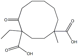 5-Oxocyclodecane-1,4-dicarboxylic acid 1-methyl-4-ethyl ester,,结构式