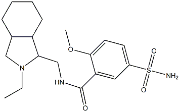 5-(Aminosulfonyl)-N-[[(2-ethyloctahydro-1H-isoindol)-1-yl]methyl]-2-methoxybenzamide Structure
