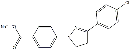  p-[3-(p-Chlorophenyl)-2-pyrazolin-1-yl]benzoic acid sodium salt