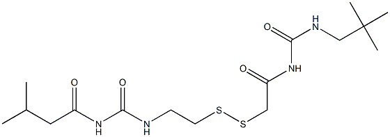 1-(3-Methylbutyryl)-3-[2-[[(3-neopentylureido)carbonylmethyl]dithio]ethyl]urea Structure