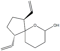(1S,4S)-1,4-ジエテニル-6-オキサスピロ[4.5]デカン-7-オール 化学構造式