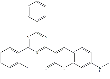 3-[6-Phenyl-4-(2-ethylphenyl)-1,3,5-triazin-2-yl]-7-(methylamino)coumarin Structure