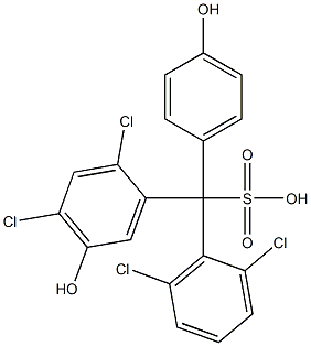 (2,6-Dichlorophenyl)(2,4-dichloro-5-hydroxyphenyl)(4-hydroxyphenyl)methanesulfonic acid Structure