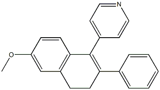 4-(6-メトキシ-2-フェニル-3,4-ジヒドロナフタレン-1-イル)ピリジン 化学構造式