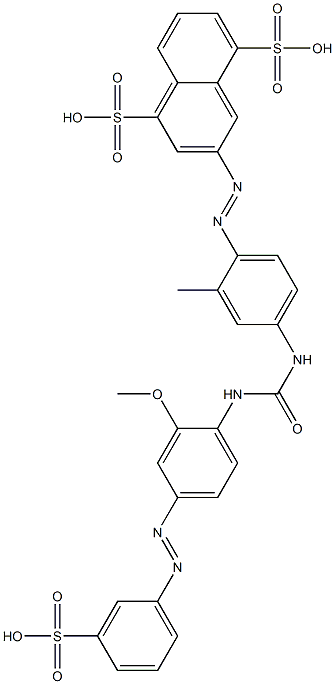 3-[[4-[[[[2-Methoxy-4-[(3-sulfophenyl)azo]phenyl]amino]carbonyl]amino]-2-methylphenyl]azo]-1,5-naphthalenedisulfonic acid Structure