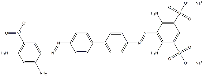 4,6-Diamino-5-[[4'-[(2,4-diamino-5-nitrophenyl)azo]-1,1'-biphenyl-4-yl]azo]benzene-1,3-disulfonic acid disodium salt Structure
