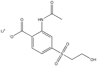 2-(Acetylamino)-4-(2-hydroxyethylsulfonyl)benzenecarboxylic acid lithium salt,,结构式