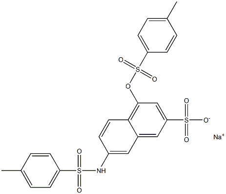 7-(4-Methylphenylsulfonylamino)-4-(4-methylphenylsulfonyloxy)naphthalene-2-sulfonic acid sodium salt 结构式