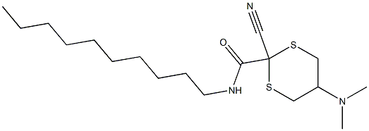 2-Cyano-5-(dimethylamino)-N-decyl-1,3-dithiane-2-carboxamide 结构式