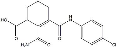 N-[4-クロロフェニル]-3,4,5,6-テトラヒドロフタルアミド酸 化学構造式